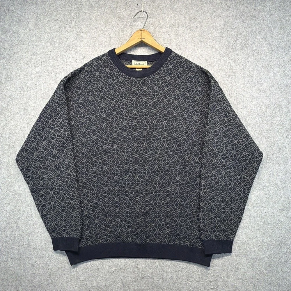 Vintage L.L. Bean Wool Made In Scotland Men's XL Sweater Fair Isle
